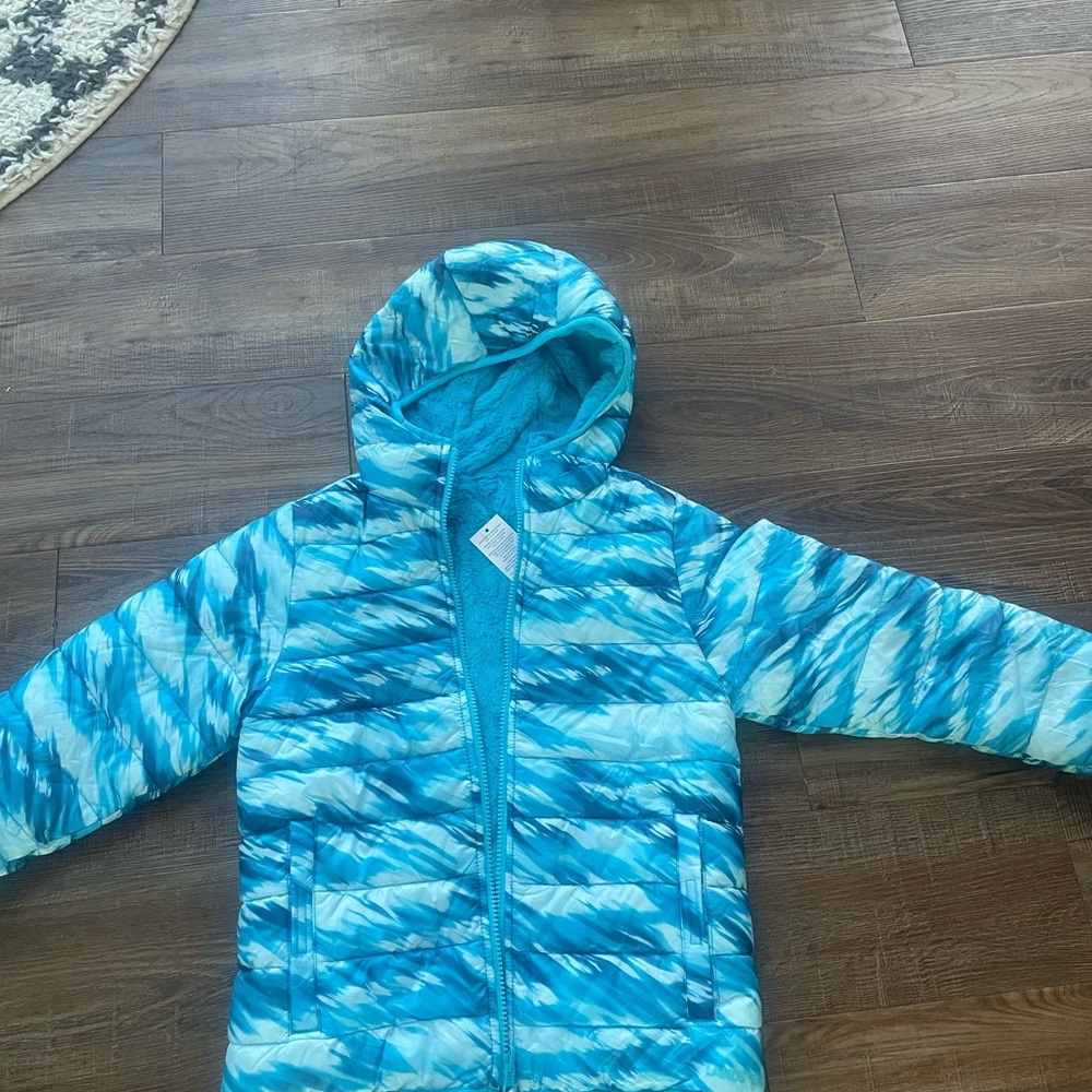 Lands End reversible insulated fleece jacket puffer, NWT, size 8/M